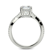 Rosalee Emerald Cut Pave Split Shank Twist Claw Set Engagement Ring Setting - Nivetta
